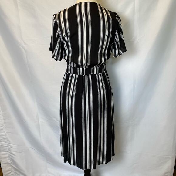 Promesa Striped Tie Top Button Skirt Midi Dress Size Small Elementality Dress - Picture 6 of 12